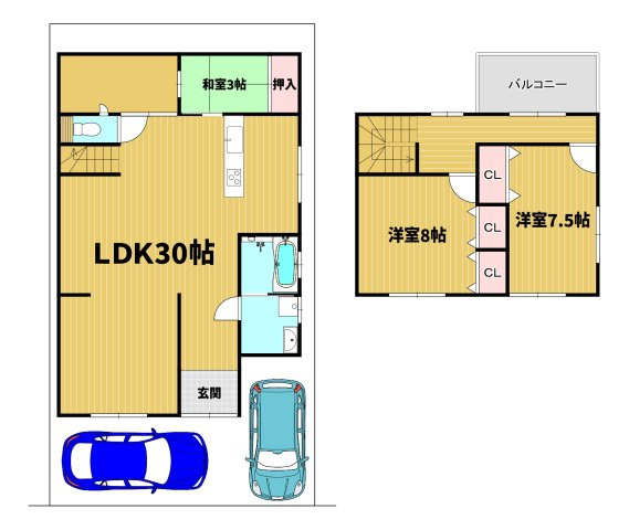 【間取り】 | 伏見区深草下川原町　中古戸建