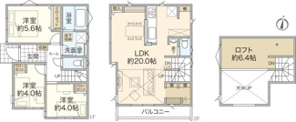 リビングは20帖とゆったりとお使いいただけます。勾配天井なので解放感と陽当たりを確保出来ます。