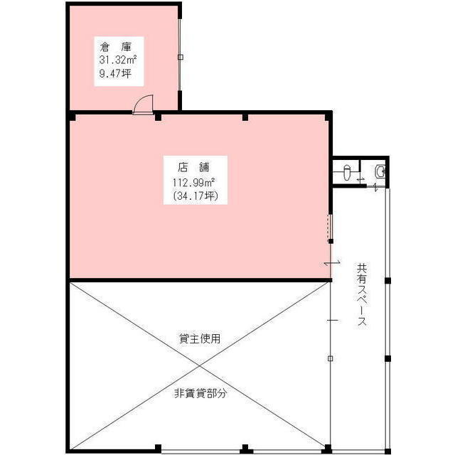 関市小瀬の店舗一部の間取り