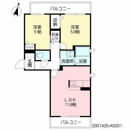 熊本市東区月出８丁目のアパートの間取り