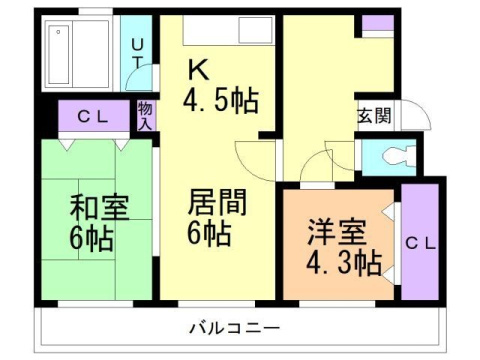 高砂ハイツD棟の間取り