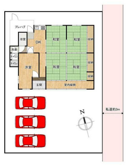 草津市矢橋町の倉庫の区画図
