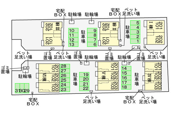 カンパネラⅥの駐車場