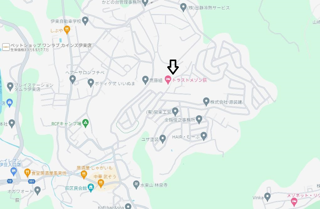 荻　売土地　680万円の地図|荻エリアの自然豊かな地域です。