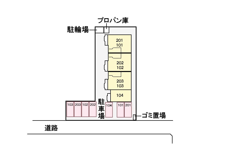 イーストヒルズ湘南の区画図|駐車場