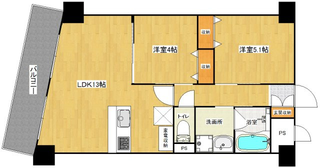 フクダ不動産八木駅前マンションの間取り