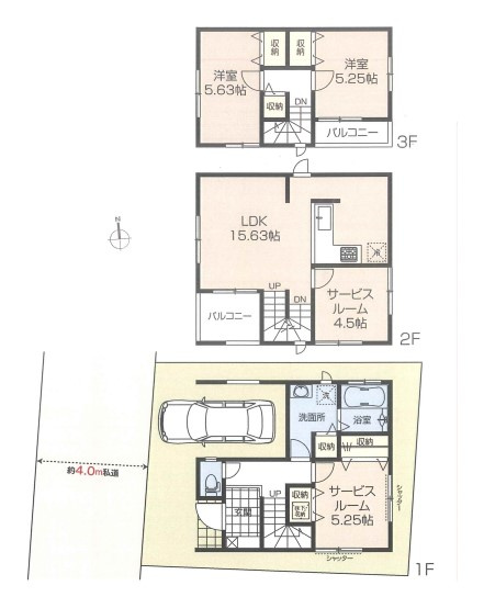 八王子市　本町　新築未入居戸建ての間取り|～南向き2SLDK　プライバシー性の高い2階にLDKがある間取り～