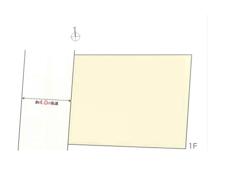 八王子市　本町　新築未入居戸建ての区画図|～西側4ｍ道路に面している整形地～