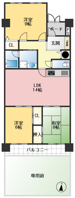 日興千里丘スカイマンションA棟の間取り