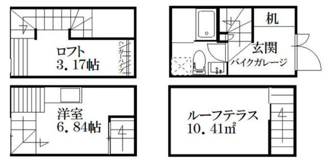 【間取り】 | ガレット空港前Ⅱ
