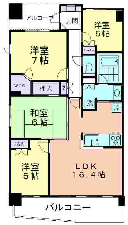 シャリエ久米川アクアマークスの間取り