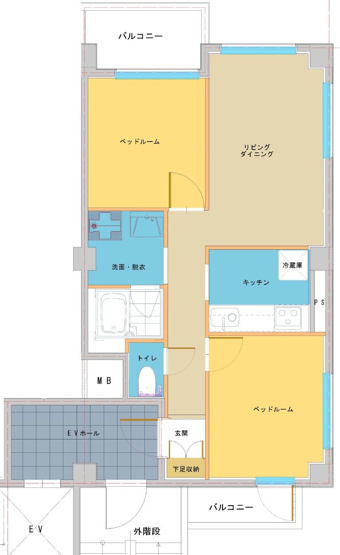 【間取り】 | メゾン・ド・トルティ | 2LDK振分タイプ★