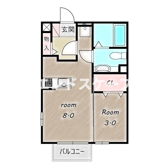 グリーンハイム　Ａの間取り|高崎、前橋、伊勢崎エリアのお部屋探しはエンドスケープまで！お客様の理想お聞かせ下さい♪