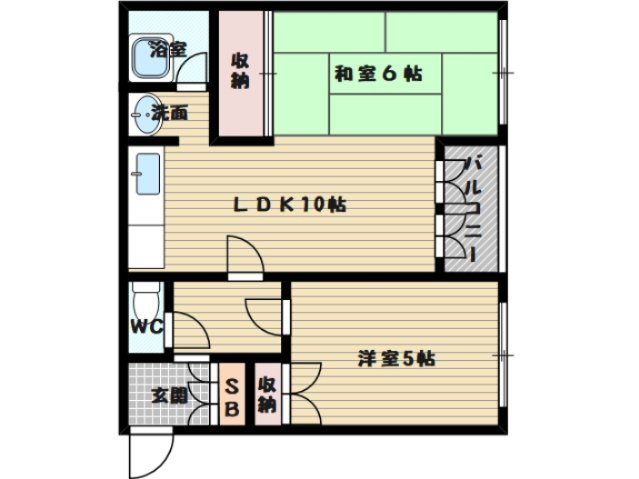 2LDKの間取りです