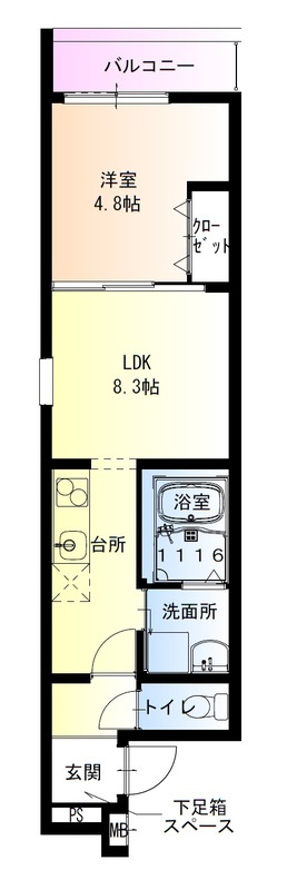 フジパレス八戸ノ里Ⅲ番館の間取り