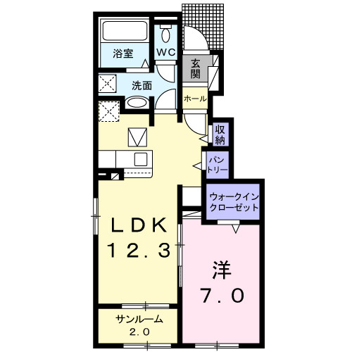 【間取り】 | メゾン　ド　フレーシュ下宮永Ｂ