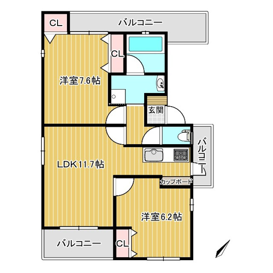 【間取り】 | リフュ―ジュ本山