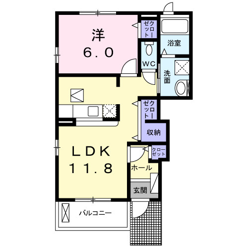 フォンテーヌ．ブローＡの間取り|間取図
