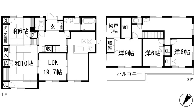 【間取り】 | 中野西2丁目戸建