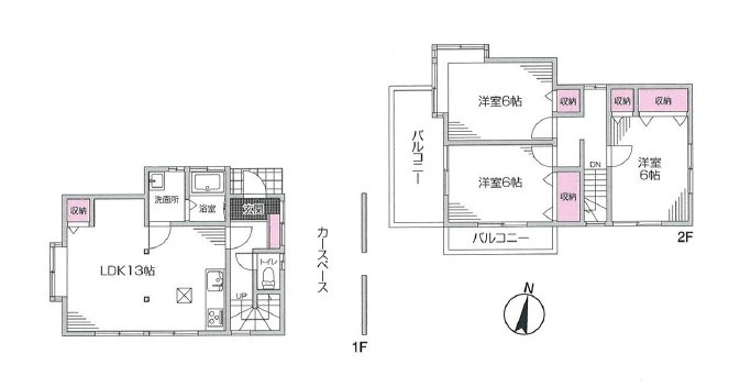 坂戸市鎌倉町中古戸建の間取り