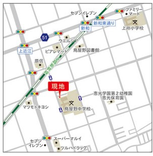中央区上近江2丁目　新築戸建の地図