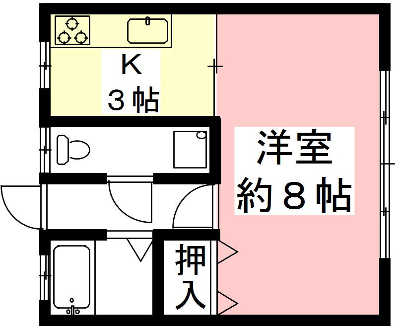 ６０６８８　岐阜市茜部菱野アパートの間取り
