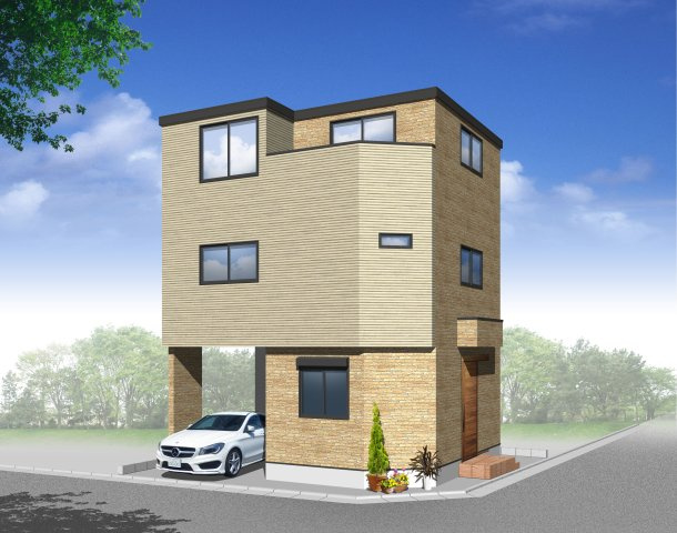 葛飾区東四つ木１丁目　新築戸建ての外観パース