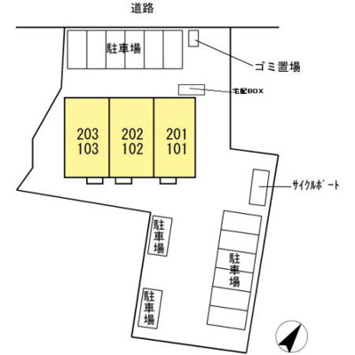 【区画図】 | ルクシード | 【ルクシード】駐車場配置図