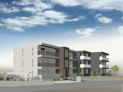 【エントランス】 | グリーンハイツB | ※外観パース※共用エントランスは不審者の侵入を未然に防ぐオートロック付き！防犯対策充実しています◎