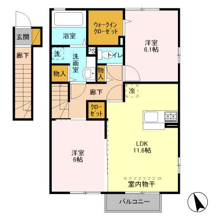 【間取り】 | ウィル南町　Ｂ