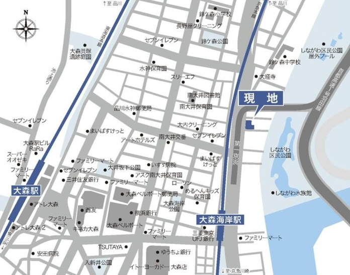【地図】ルフォンブランシェ品川南大井 