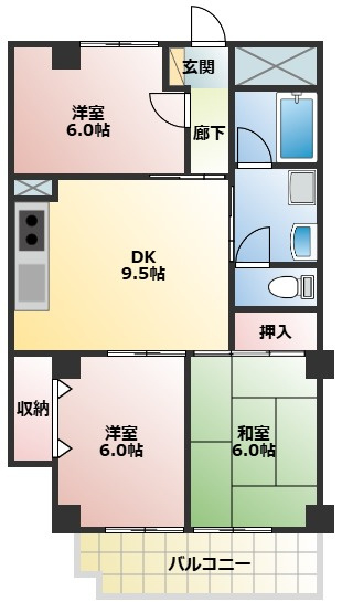 山陽ハイツの間取り