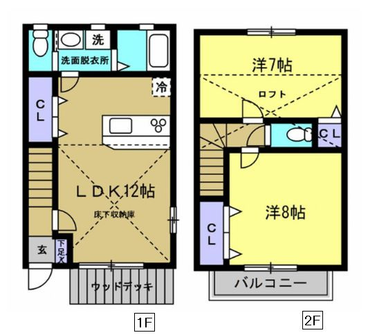 ハイドリーム花園の間取り|A棟間取り