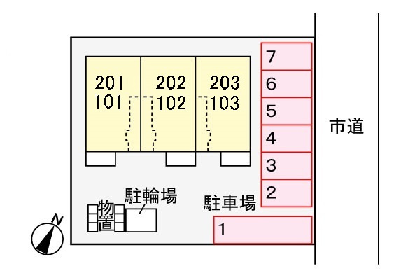 パークサイド盛南の区画図