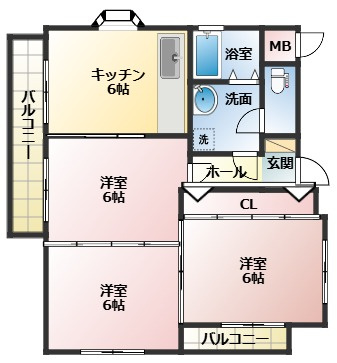 晴海コーポラスの間取り