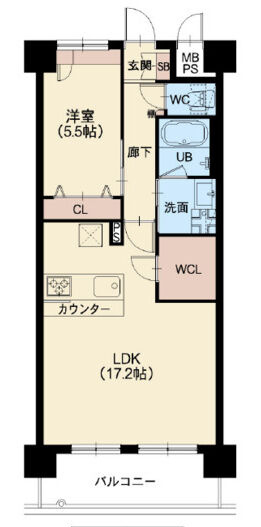 スプランディッド難波WESTIIの間取り