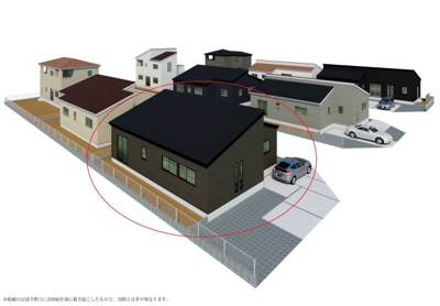 【外観パース】 | リーブルガーデン宇部市妻崎開作第二（9号棟） | 完成予想図です。

