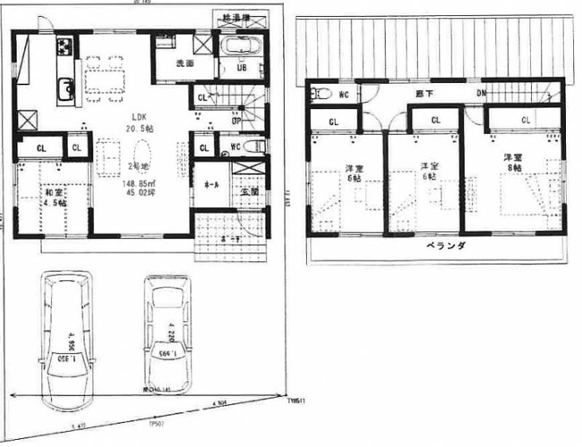 【参考プラン】 | 高知市一ツ橋町/6区画 | ２号地