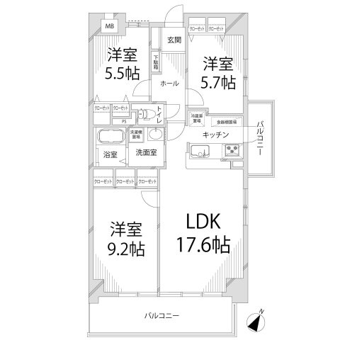 キャッスルコート飾磨弐番館の間取り