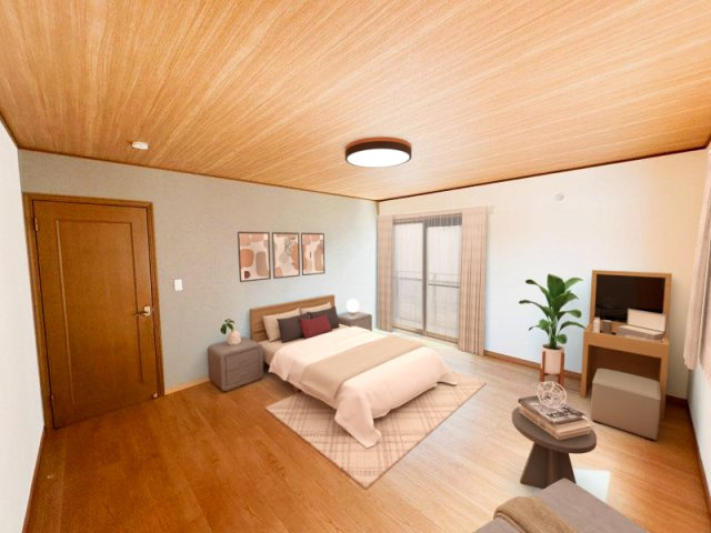 生活のイメージが湧きやすいように寝室に家具家電などの調度品をCGで合成して配置しています。※CGの家具家電などの調度品は売買契約に含まれておりません。