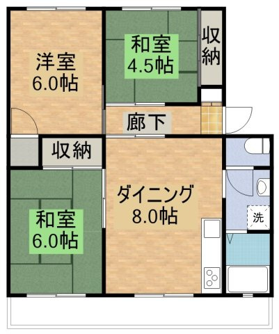 【間取り】 | コーポ花城