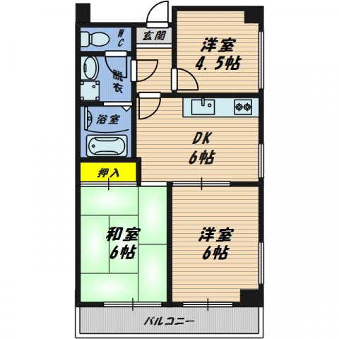 【間取り】 | ノアコート森小路（旧ラフィーネ鶴丸）