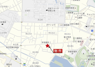 【地図】 | 鈴鹿市末広南1丁目《アイタウン 全17区画》 | 広域Map