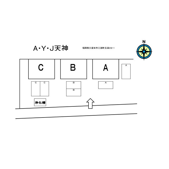 久留米市三潴町玉満の一戸建ての区画図
