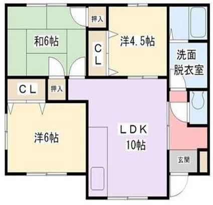 久留米市三潴町玉満の一戸建ての間取り