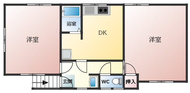 【間取り】 | 柏原市平野1丁目貸家