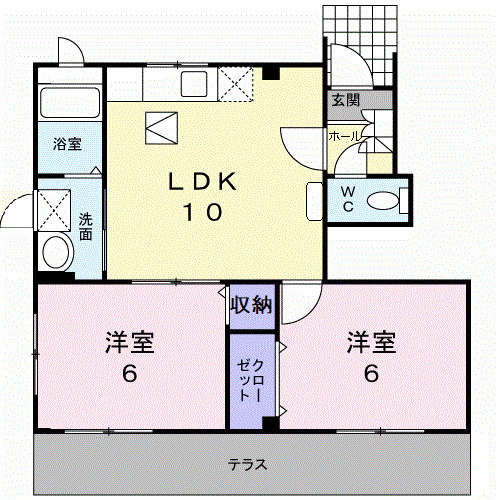 【間取り】 | サンファミールⅡＢ