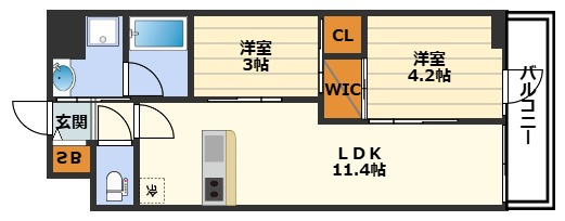 セレニテフラン梅田の間取り