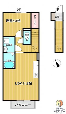 ラフレの間取り|1LDKです