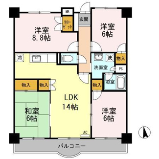 【間取り】 | エザンス木之庄Ⅱ